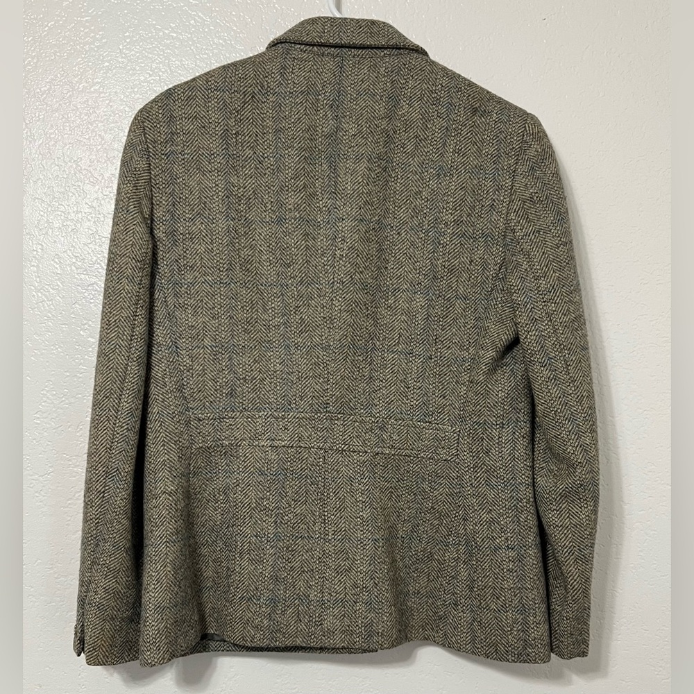 Lauren Ralph Lauren Petite 12P 100% Shetland Wool Herringbone Equestrian Jacket - Picture 4 of 9